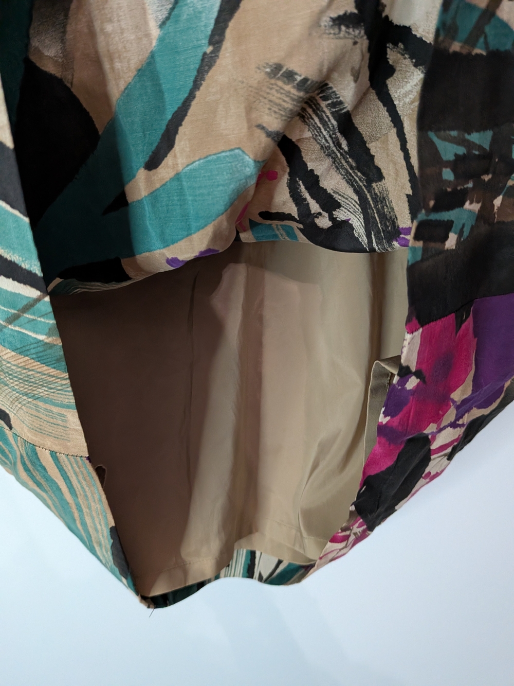 Ann Taylor Teal, Purple and Black Abstract Midi Skirt - Picture 3 of 6
